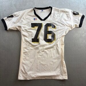 VTG Russell Athletic Football Jersey #76 White Black Mesh Men's XL